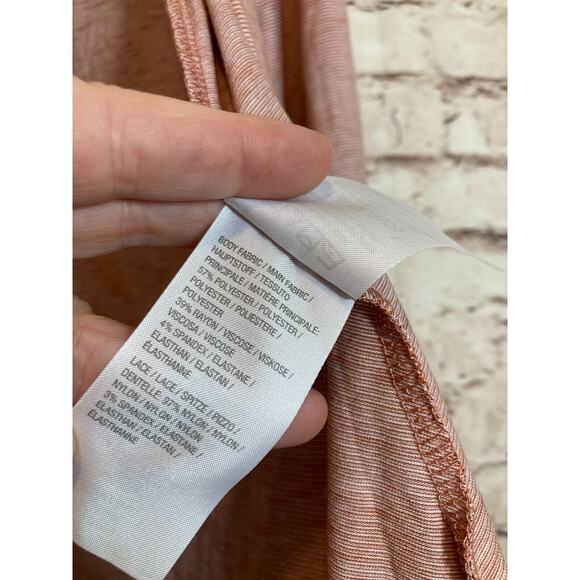 LOGO Lori Goldstein Top Womens Medium Rust Open Front Lagenlook Flowy Stretch - Picture 13 of 14